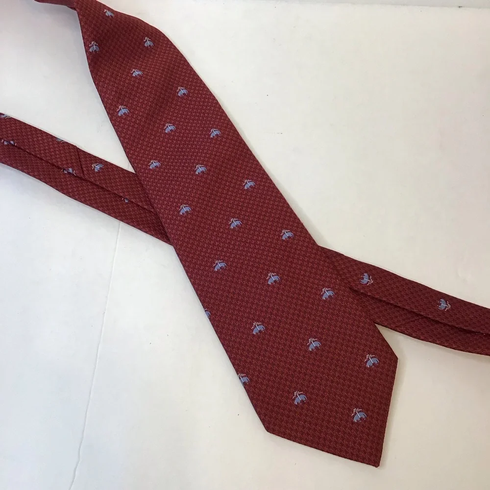 Brooks Brothers Men's Red and Blue Patterned Tie